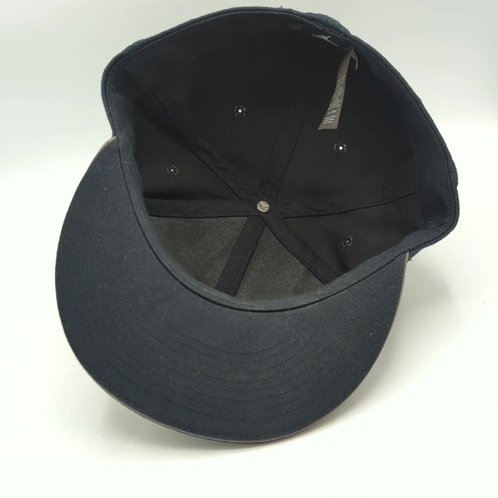 Air Jordan AJ Retro 8 Hat Men 7 1/2 Black Embroidered Logo Jumpman Fitted Cap